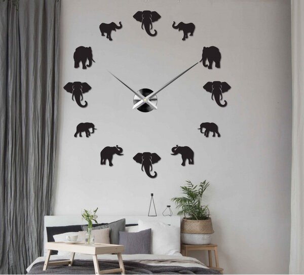 Sentop - Ceas de perete modern pe perete de elefant și aur SZ070
