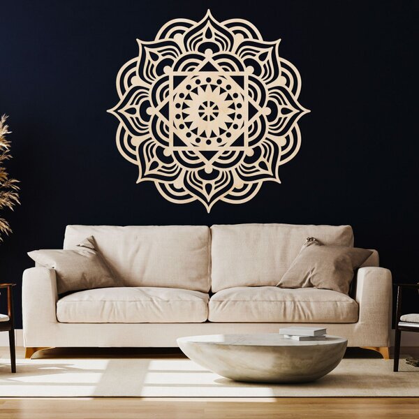 Decorațiune murală cu mandală din lemn | ROMANCE