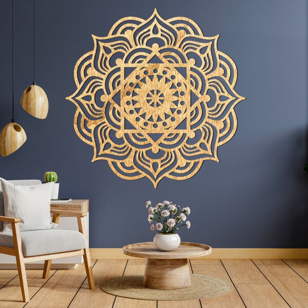 Decorațiune murală cu mandală din lemn | ROMANCE