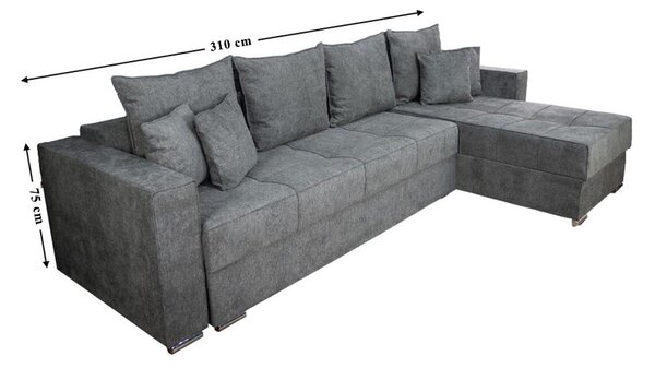 Colțar Extensibil Claudia Mare XXL Bonell Gri - Aragon 97, Interschimbabil
