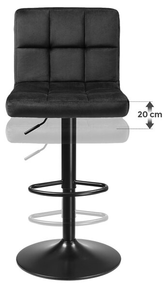 Set 2 scaune de bar reglabile Songmics Negru 38x44.5x115 cm