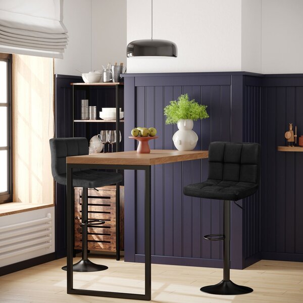 Set 2 scaune de bar reglabile Songmics Negru 38x44.5x115 cm