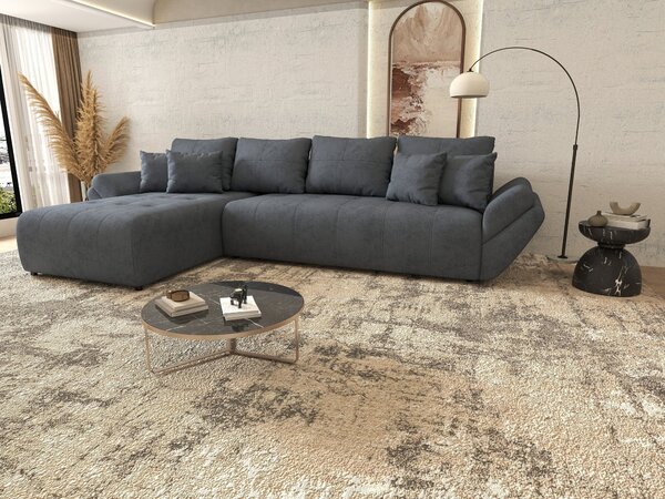 Colțar extensibil dumonde cu ladă de depozitare Berlin XL Enjoy Antracit 350x185 cm