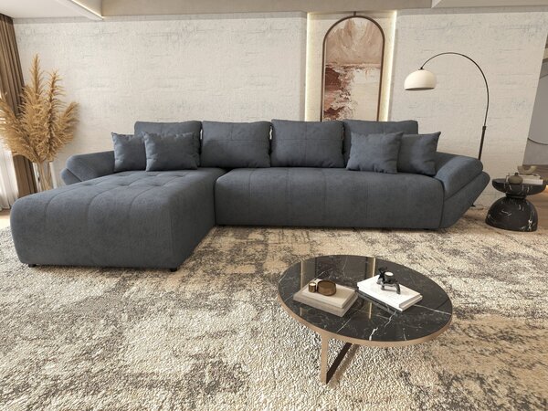 Colțar extensibil dumonde cu ladă de depozitare Berlin XL Enjoy Antracit 350x185 cm