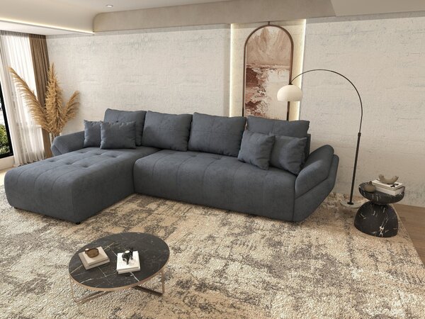 Colțar extensibil dumonde cu ladă de depozitare Berlin XL Enjoy Antracit 350x185 cm