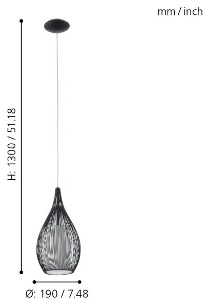 Eglo 92252 - Lustra RAZONI 1xE27/60W/230V