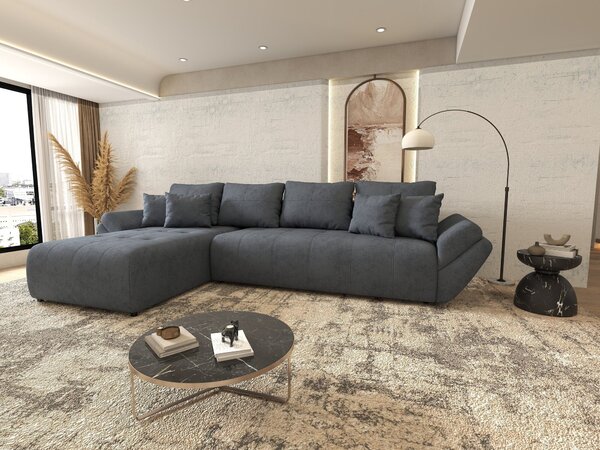 Colțar extensibil dumonde cu ladă de depozitare Berlin XL Enjoy Antracit 350x185 cm