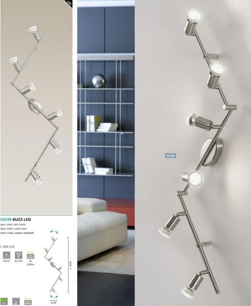 Spot LED Eglo 92599 BUZZ 6xGU10-LED/2,8W/230V