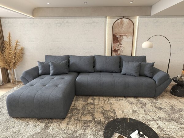 Colțar extensibil dumonde cu ladă de depozitare Berlin XL Enjoy Antracit 350x185 cm