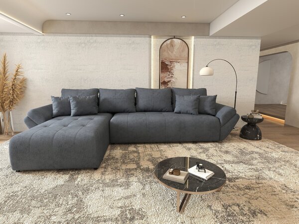 Colțar extensibil dumonde cu ladă de depozitare Berlin XL Enjoy Antracit 350x185 cm