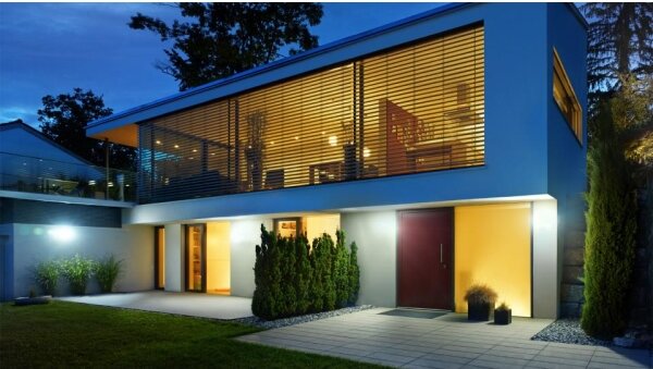 Steinel 012076 - Lampă LED de exterior cu senzor de mișcare XLED curved LED/10,5W/230V IP44