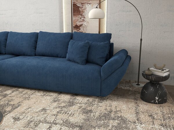 Colțar extensibil dumonde cu ladă de depozitare Berlin XL Zoom Blue 350x185 cm