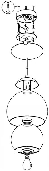 Eglo 94592 - Lustra ROCAMAR 1xE27/60W/230V