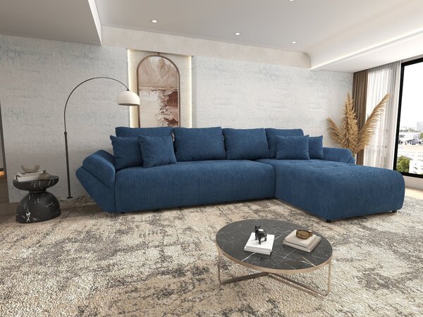 Colțar extensibil dumonde cu ladă de depozitare Berlin XL Zoom Blue 350x185 cm II