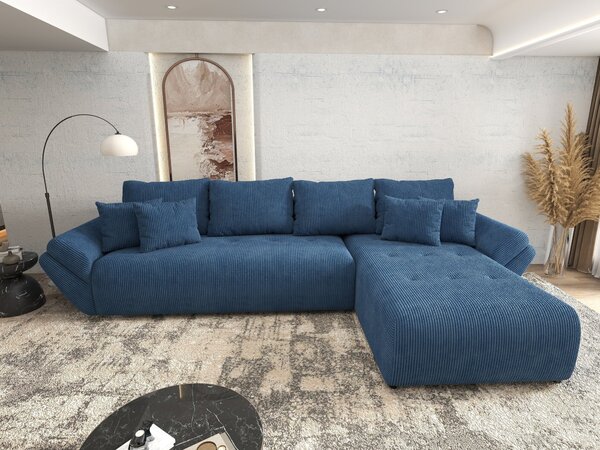Colțar extensibil dumonde cu ladă de depozitare Berlin XL Zoom Blue 350x185 cm II