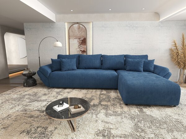 Colțar extensibil dumonde cu ladă de depozitare Berlin XL Zoom Blue 350x185 cm II