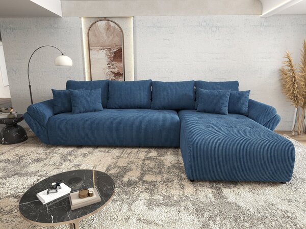 Colțar extensibil dumonde cu ladă de depozitare Berlin XL Zoom Blue 350x185 cm II