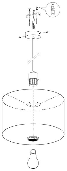 Eglo 95044 - Lustră PASTERI, 1x E27, 60W, 230V