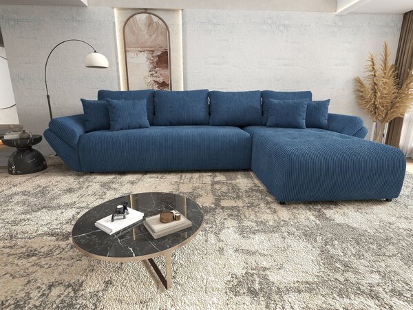 Colțar extensibil dumonde cu ladă de depozitare Berlin XL Zoom Blue 350x185 cm II