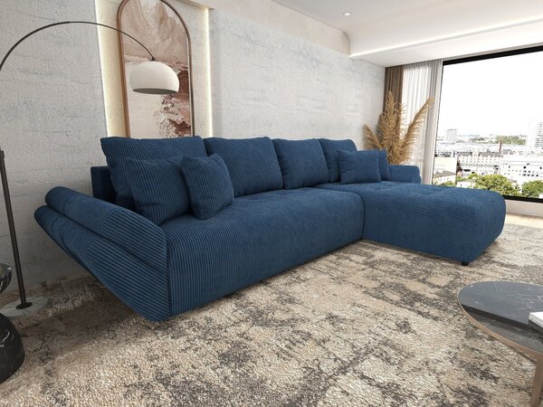 Colțar extensibil dumonde cu ladă de depozitare Berlin XL Zoom Blue 350x185 cm II