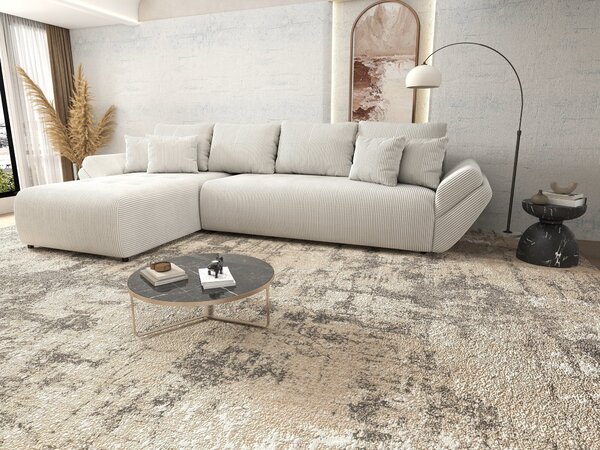 Colțar extensibil dumonde cu ladă de depozitare Berlin XL Zoom Crem 350x185 cm