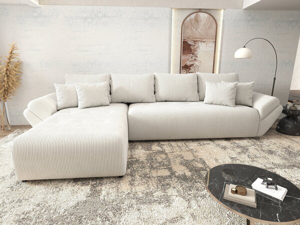 Colțar extensibil dumonde cu ladă de depozitare Berlin XL Zoom Crem 350x185 cm