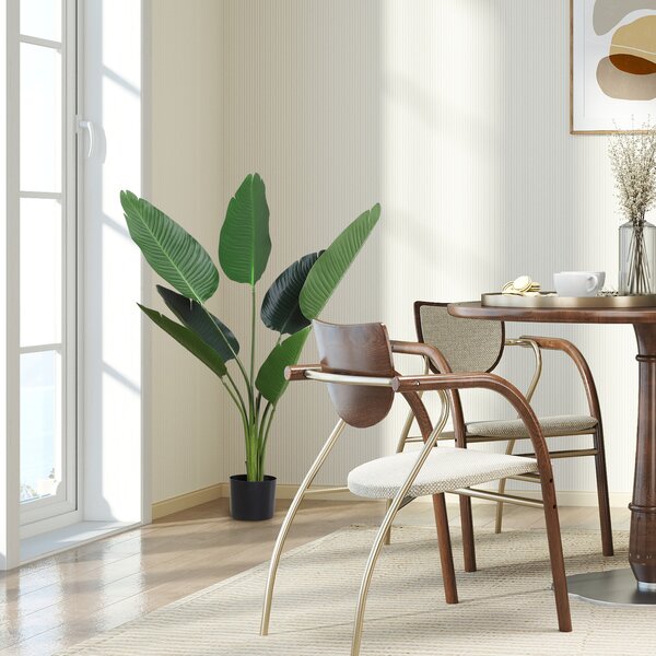 Outsunny Planta Artificiala Pasarea Paradisului Inalta 120cm, Planta Artificiala Strelitzia pentru Interior si Exterior cu Ghiveci | Aosom Romania