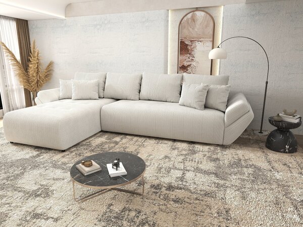 Colțar extensibil dumonde cu ladă de depozitare Berlin XL Zoom Crem 350x185 cm