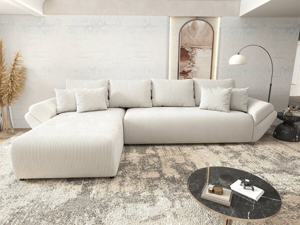 Colțar extensibil dumonde cu ladă de depozitare Berlin XL Zoom Crem 350x185 cm