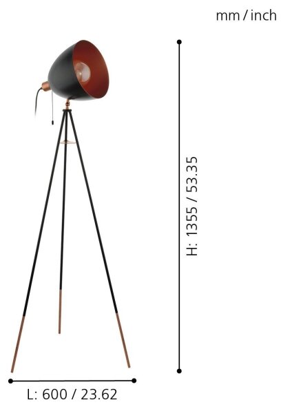 Lampadar Eglo 49386 CHESTER 1xE27/60W/230V