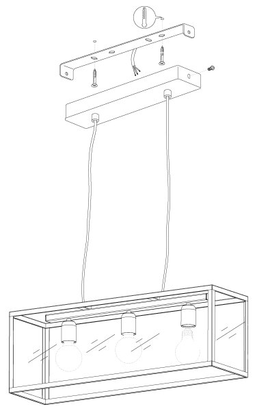 Lustră Eglo 49393 CHARTERHOUSE 3xE27/60W/230V
