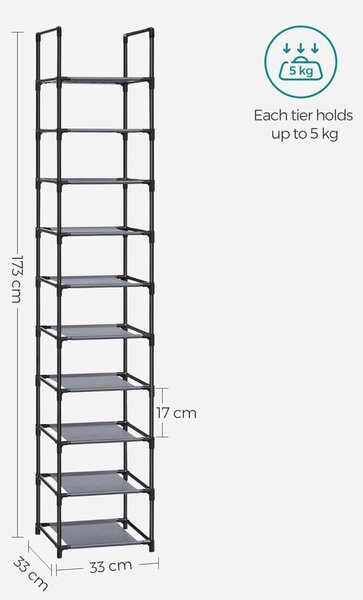 Pantofar modular Gri Songmics 33x33x173 cm