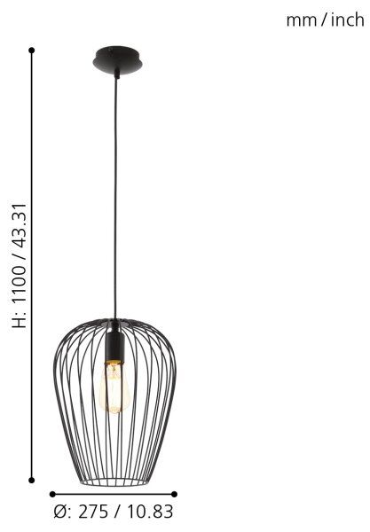 Lustră Eglo 49472 NEWTOWN 1xE27/60W/230V