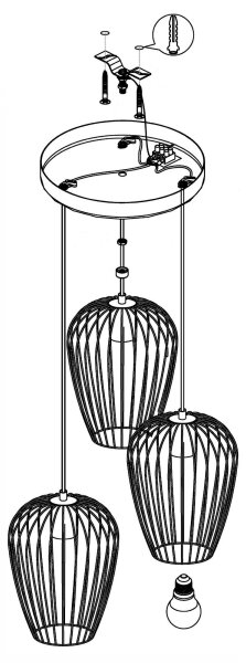 Eglo 49479 - Lustra NEWTOWN 3xE27/60W/230V