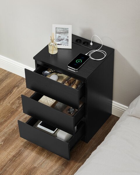 Set 2 noptiere Negru Vasagle 40x35x59 cm