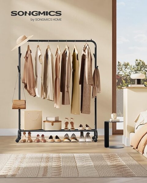 Cuier stander Negru Songmics 103.5x39x155 cm