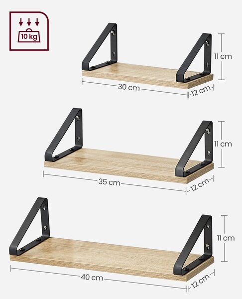 Set 3 polite Vasagle Maro 40x12x10 cm