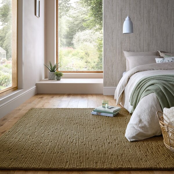 Covor kaki țesut manual din lână 200x290 cm Harris Boucle – Flair Rugs