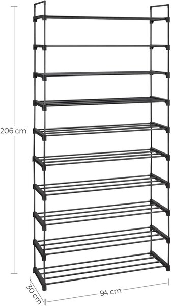 Pantofar modular Negru Songmics 92x30x194 cm