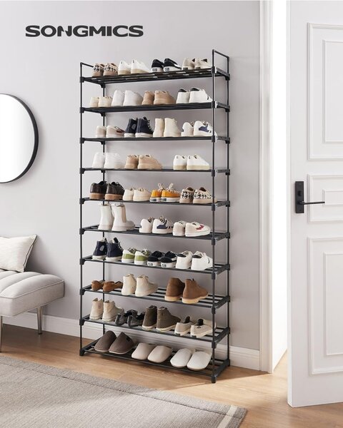 Pantofar modular Negru Songmics 92x30x194 cm