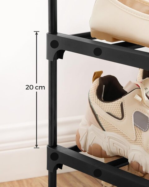 Pantofar modular Negru Songmics 92x30x194 cm