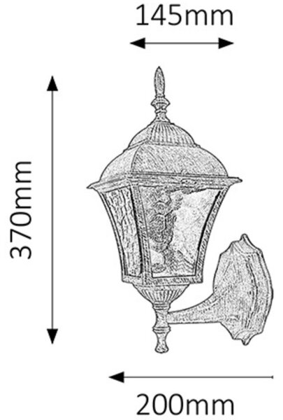 Rabalux 8392 - Aplică perete exterior TOSCANA 1xE27/60W/230V IP43