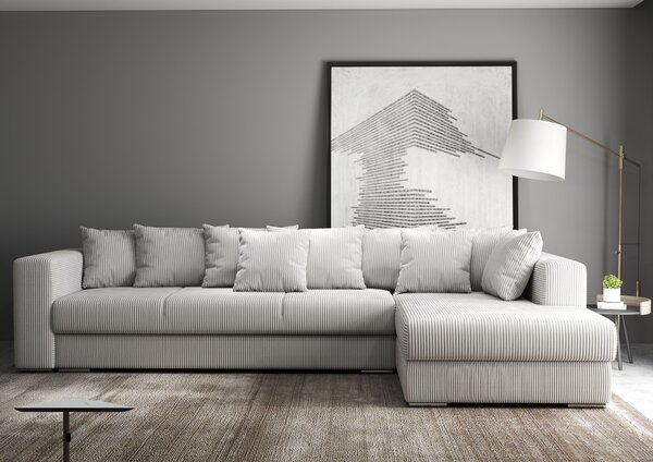 Colțar extensibil dumonde cu ladă de depozitare Gloria Zoom Cream II 320x183 cm