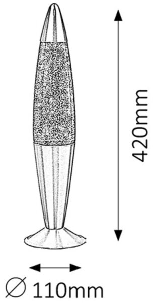 Rabalux 4113 - Lampa cu lava GLITTER 1xE14/25W/230V
