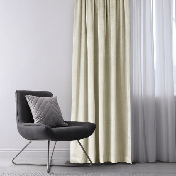 Draperie crem dimout (semi-opacă) din catifea 140x245 cm – Restilo
