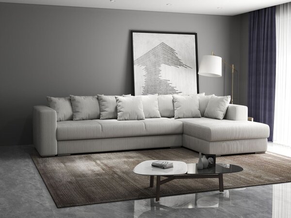Colțar extensibil dumonde cu ladă de depozitare Gloria Zoom Cream II 320x183 cm
