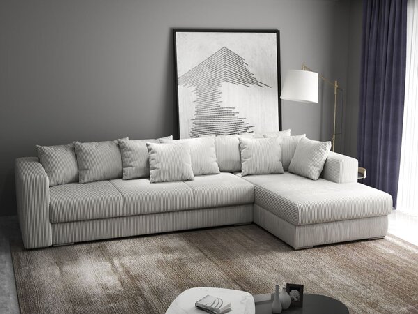 Colțar extensibil dumonde cu ladă de depozitare Gloria Zoom Cream II 320x183 cm