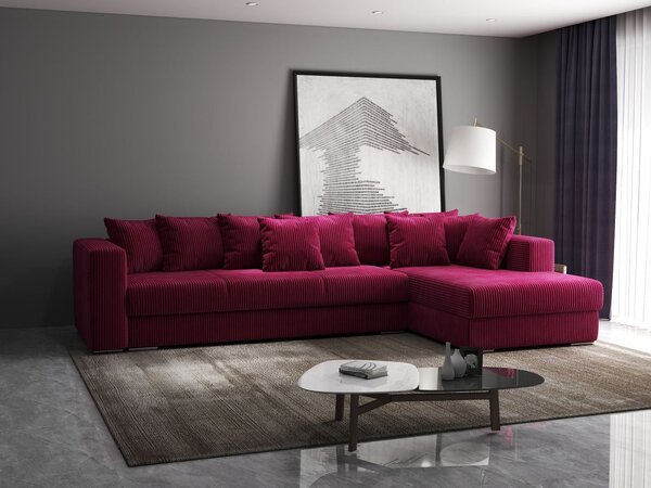 Colțar extensibil dumonde cu ladă de depozitare Gloria Zoom Red II 320x183 cm
