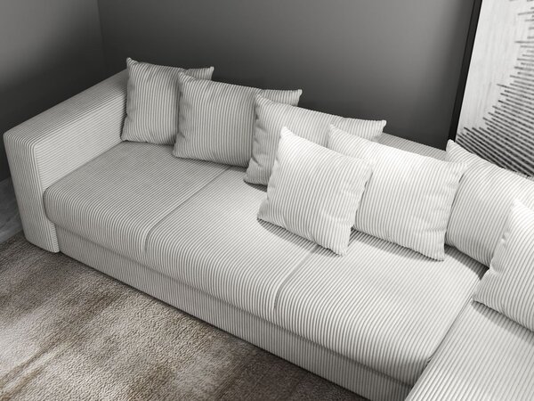 Colțar extensibil dumonde cu ladă de depozitare Gloria Zoom Cream II 320x183 cm