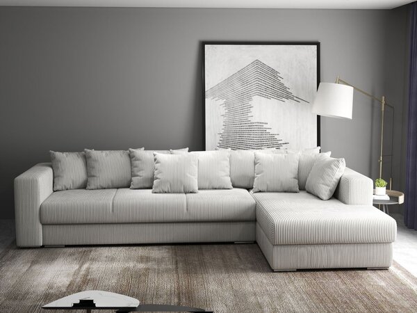 Colțar extensibil dumonde cu ladă de depozitare Gloria Zoom Cream II 320x183 cm